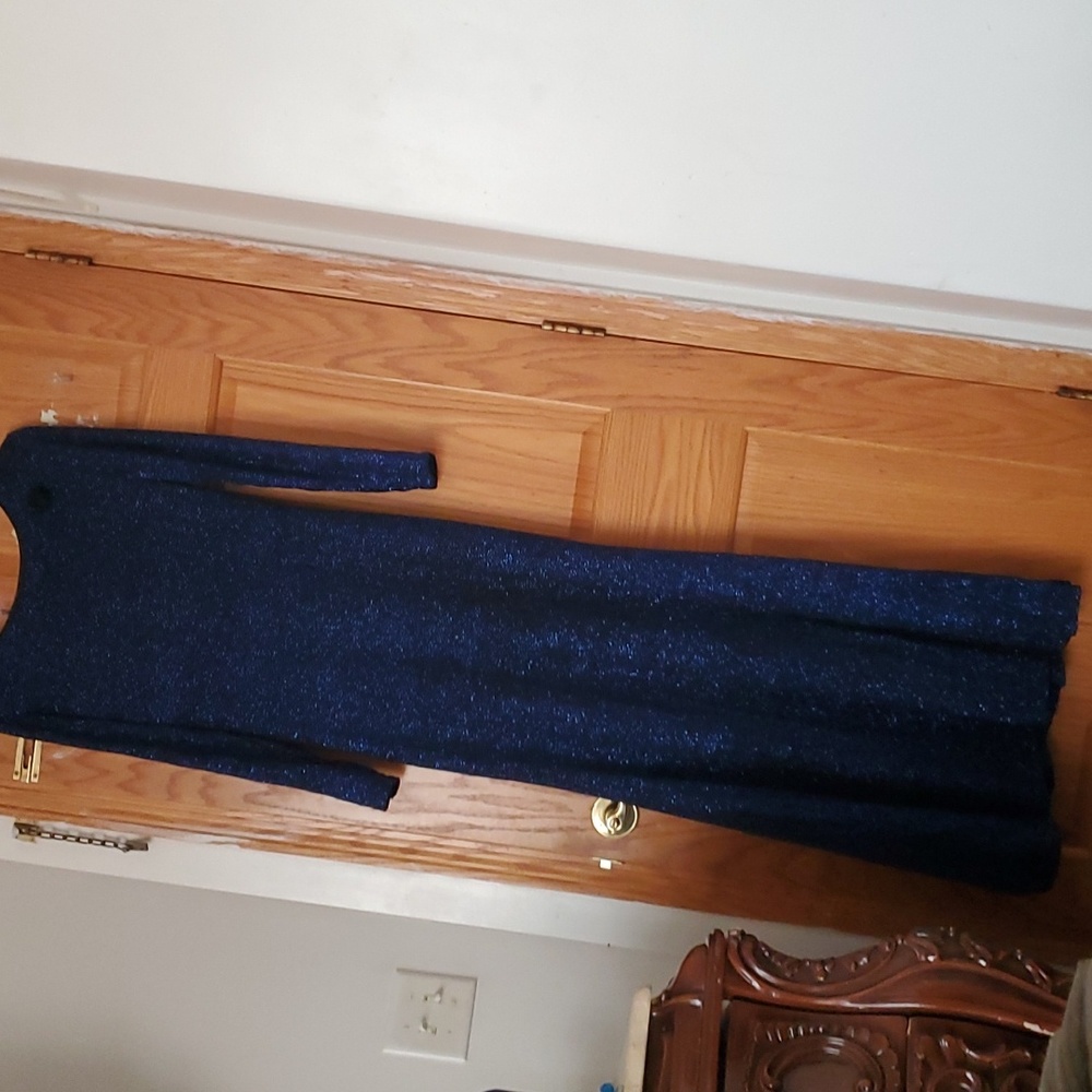 Black and blue glittery dress size 8 to 10 lycra